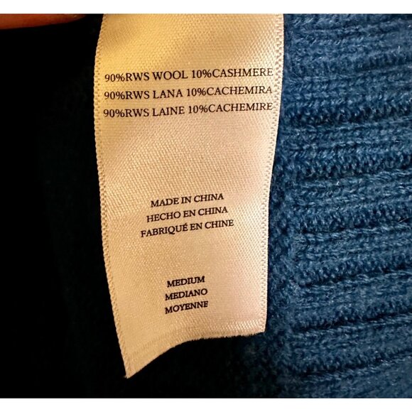 Rails Sasha Wool Cashmere Turtleneck Sweater Delft Blue Oversized M - Picture 8 of 9